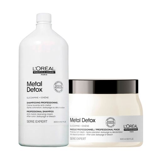 Kit L'Oréal Professionnel Serie Expert Metal Detox – Shampoo 1500ml + Máscara 500g Kit