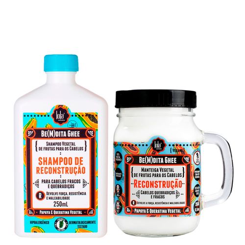 Kit Lola Cosmetics Reconstrução Be(M)Dita Ghee - Shampoo 250ml + Máscara de Reconstrução 350g Kit
