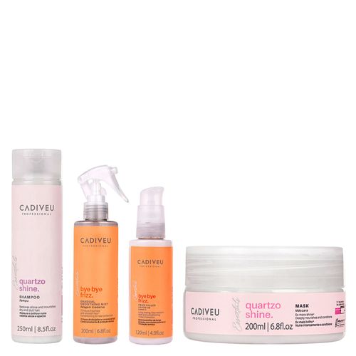 Kit Cadiveu Essentials Quartzo Shine e Bye Bye Frizz - 4 Produtos Kit