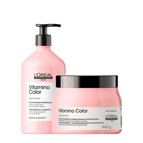 Kit L'Oréal Professionnel Serie Expert Vitamino Color - Shampoo 750ml + Máscara 500g Kit