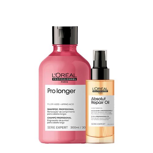 Kit L'Oréal Professionnel Serie Expert Pro Longer - Shampoo 300ml + Óleo 90ml Kit