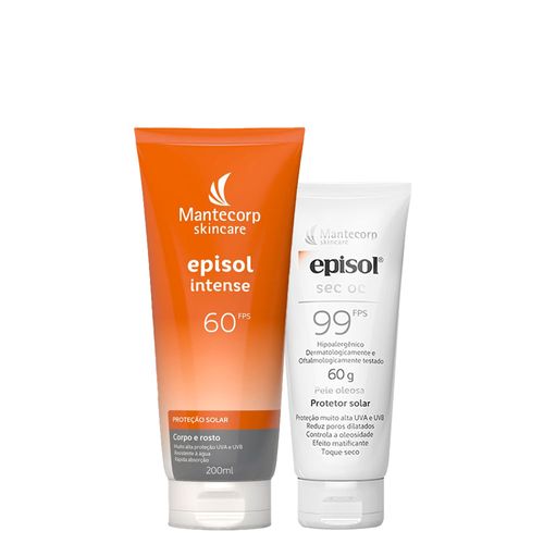 Kit Cuidado da Pele Mantecorp - Protetor Solar Corporal Fps 60 200ml + Protetor Solar Facial Fps 99 60g Kit