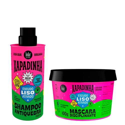 Kit Lola From Rio Xapadinha Escudo Liso Ativado - Shampoo 250ml + Máscara 100g Kit