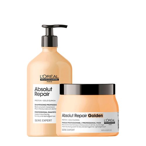 Kit L'Oréal Professionnel Serie Expert Absolut Repair Gold Quinoa - Shampoo 750ml + Máscara Golden 500g Kit