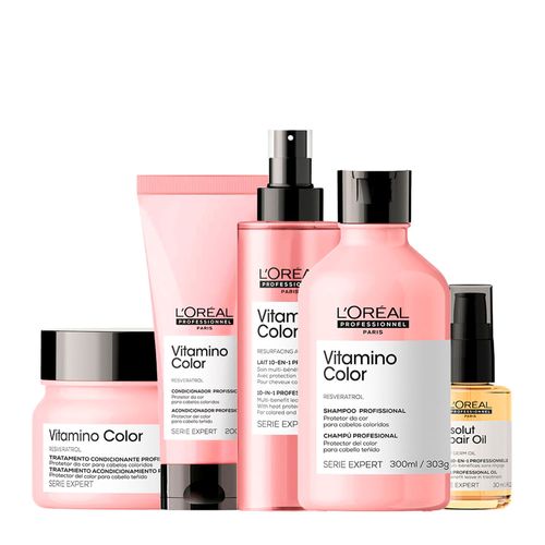 Kit L'Oréal Professionnel Serie Expert Vitamino Color - 4 Produtos + Óleo Capilar Absolut Repair 10 In 1 30ml Kit