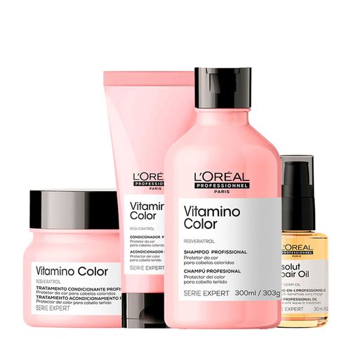 Kit L'Oréal Professionnel Serie Expert Vitamino Color - 3 Produtos + Óleo Capilar Absolut Repair 10 In 1 30ml Kit