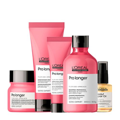 Kit L'Oréal Professionnel Serie Expert Pro Longer - 4 Produtos + Óleo Capilar Absolut Repair 10 In 1 30ml Kit