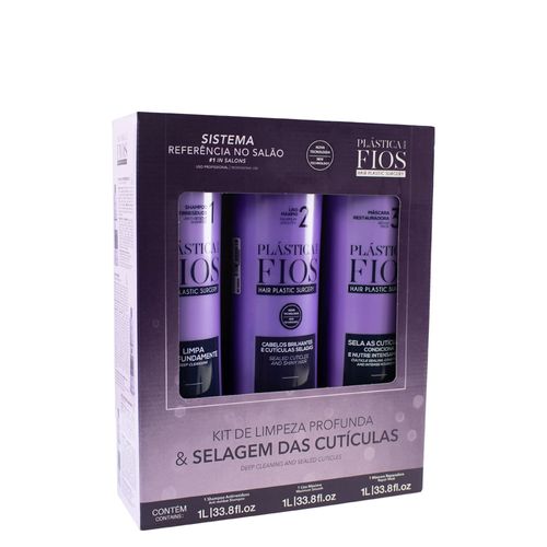 Kit Cadiveu Professional Plástica Dos Fios - Shampoo 1000ml + Máscara 1000ml + Ativo Antifrizz 1000ml Kit