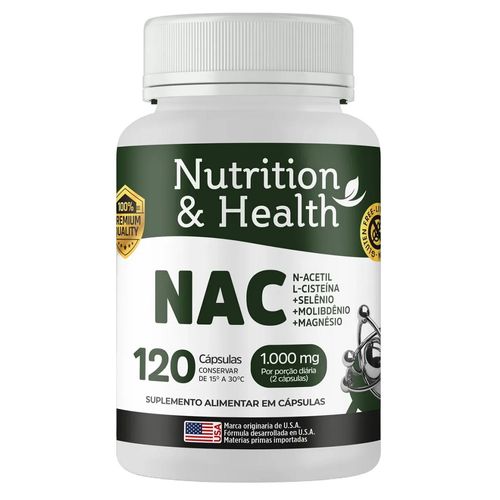 NAC N-ACETIL CISTEINA + MOLIBDENIO 120 CAPS. NUTRITION & HEALTH