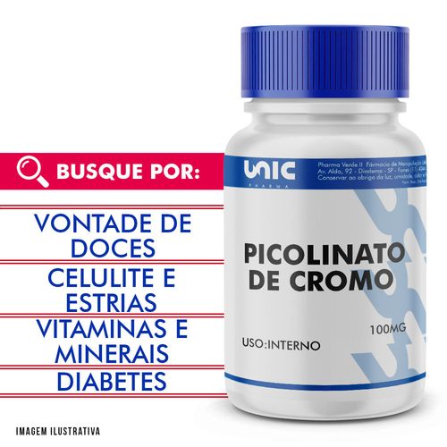 Picolinato de Cromo 100mcg 60 Cápsulas 60 Cápsulas 60 Cápsulas