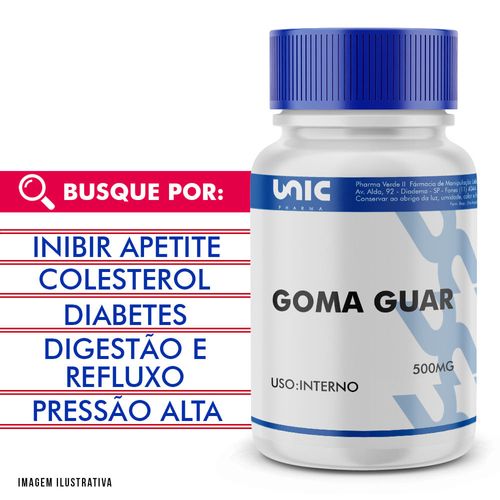 Goma Guar 500mg 90 Cápsulas 90 Cápsulas 90 Cápsulas