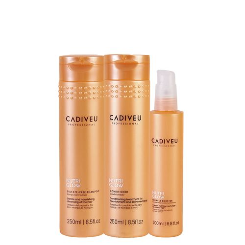 Kit Cadiveu Nutri Glow - Shampoo 250ml + Condicionador de Nutrição 250ml + Booster de Nutrição 200ml Kit