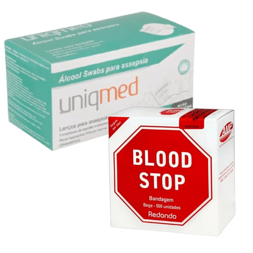 KIT 100 ALCOOL SWAB + 500 BLOOD STOP