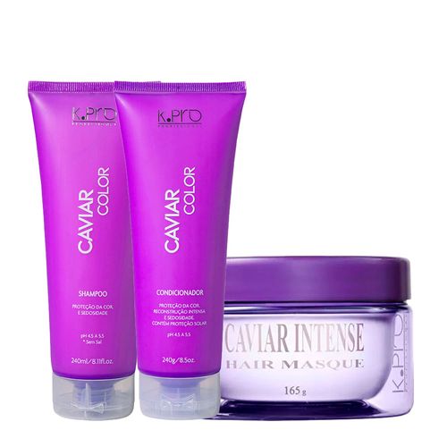 Kit K-Pro Profissional Caviar - Shampoo 240ml + Condicionador 240g + Máscara 165g Kit