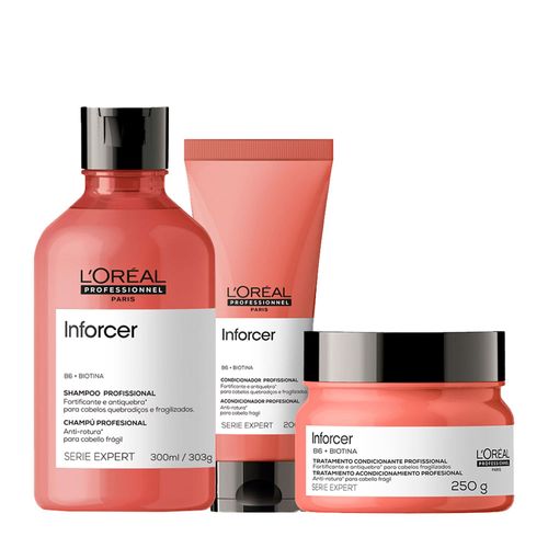 Kit L'Oréal Professionnel Serie Expert Inforcer- Shampoo 300ml + Condicionador 200ml + Máscara 250g Kit