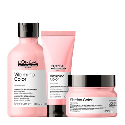 Kit L'Oréal Professionnel Serie Expert Vitamino Color - Shampoo 300ml + Condicionador 200ml + Máscara 250g Kit