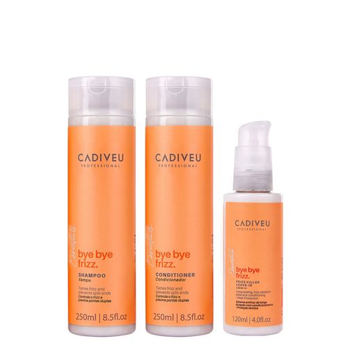 Kit Cadiveu Essentials Bye Bye Frizz- Shampoo 250ml + Condicionador 250ml + Leave- In Frizz Kiler 120ml Kit