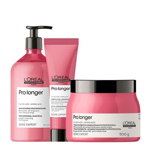 Kit L'Oréal Professionnel Serie Expert Pro Longer - Shampoo 750ml + Máscara 500g + Leave-In 150ml Kit