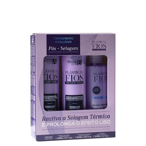 Kit Cadiveu Plástica Dos Fios Pós Selagem – Shampoo 300ml + Condicionador 300ml + Sérum 215ml Kit