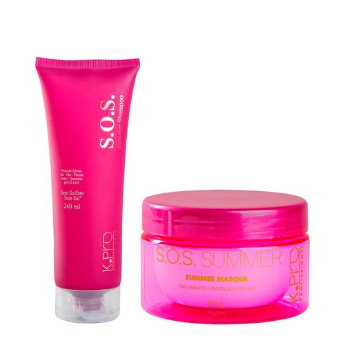 Kit K-Pro Profissional S.O.S Summer - Shampoo 240ml + Máscara 165g Kit