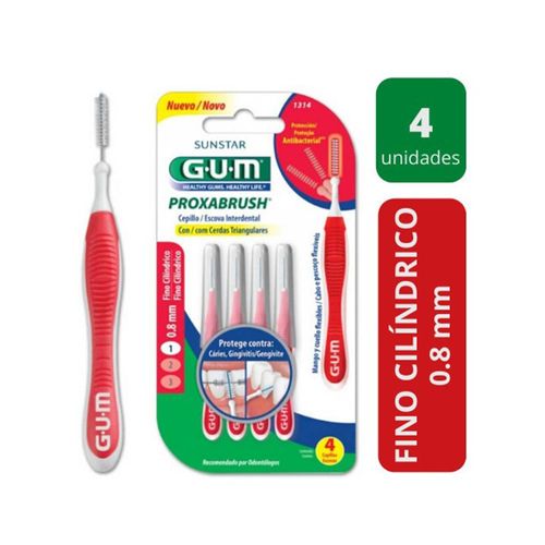 GUM ESCOVA INTERDENTAL PROXABRUSH FINO 0.8MM 4UN