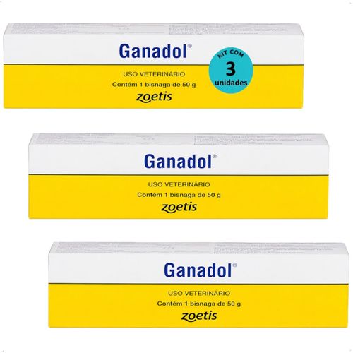 POMADA GANADOL FORT DODGE ZOETIS 50G KIT COM 3