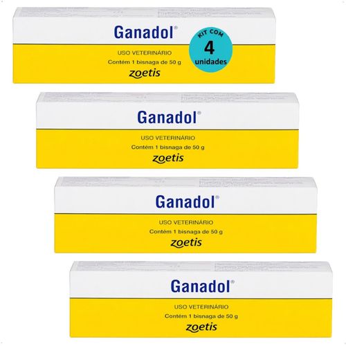 POMADA GANADOL FORT DODGE ZOETIS 50G KIT COM 4