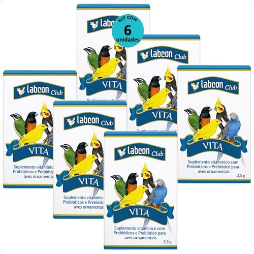 ALCON LABCON CLUB VITA PROBIÓTICO AVES ORNAMENTAIS KIT COM 6