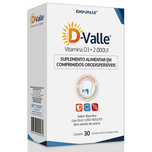 D-Valle Vitamina D3 2.000UI c/ 30 Comprimidos