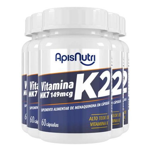 Kit 5 Vitamina K2 Apisnutri 60 cápsulas