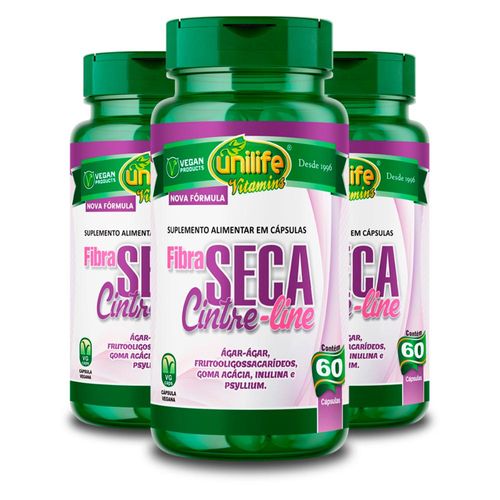 Kit 3 Fibra Seca Unilife 60 Cápsulas 910mg
