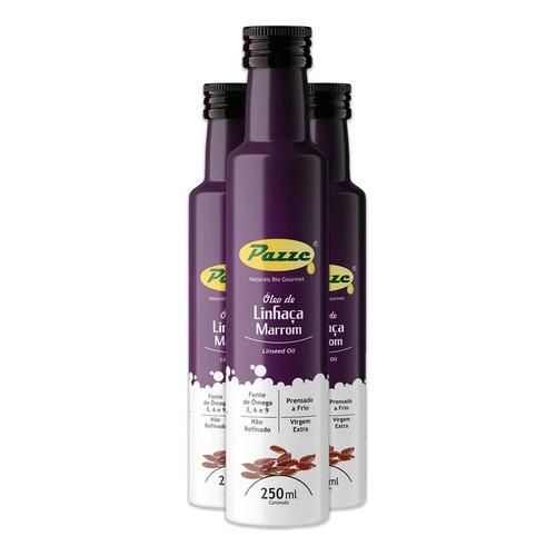 Kit 3 Óleo de Linhaça Marrom Pazze 250ml