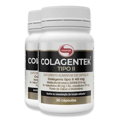 Kit 2 Colagentek Vitafor Tipo II 30 Cápsulas