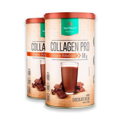 Kit 2 Collagen Nutrify Chocolate Belga 450g