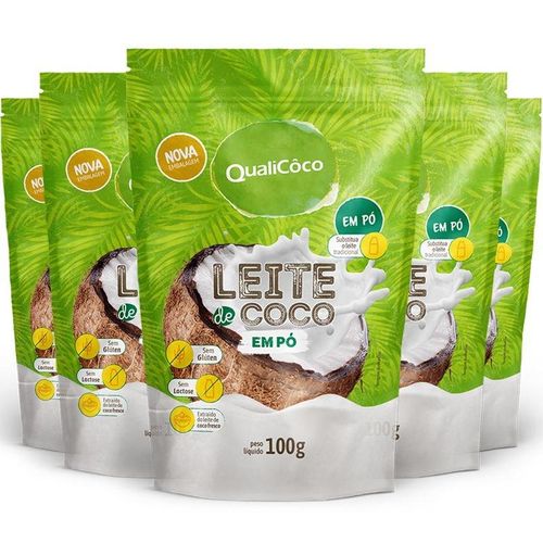 Kit 5 Leite de Coco em Pó Qualicoco 100g