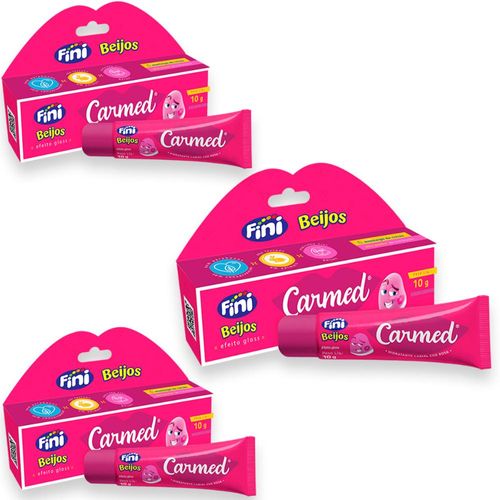 Kit 3 Carmed Labial Cimed Fini Beijos Rosa 10g