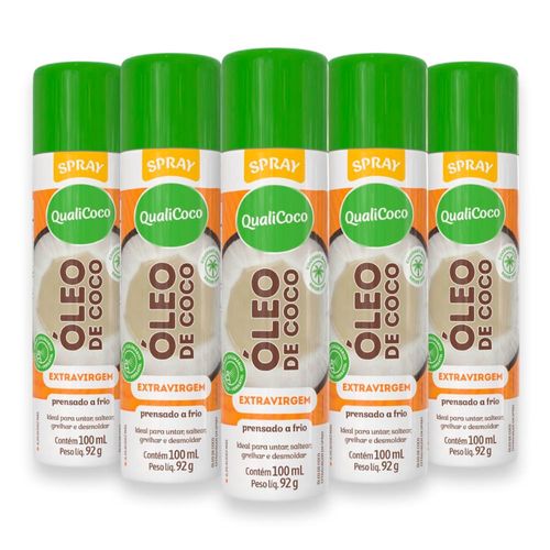 Kit 5 Óleo de Coco Spray Qualicoco Extravirgem 100ml