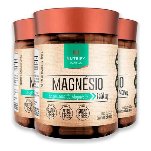 Kit 3 Magnésio Nutrify 60 Cápsulas