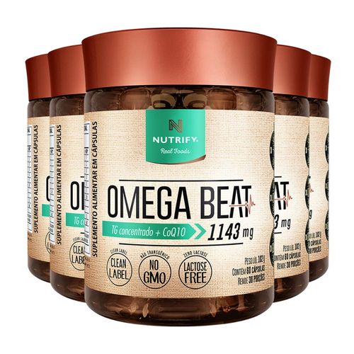 Kit 5 Ômega Beat Nutrify 60 Cápsulas