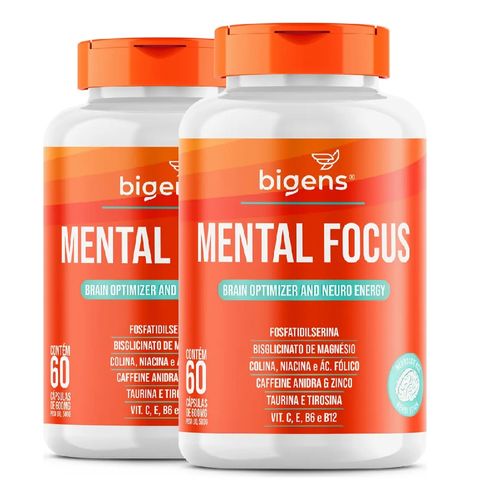 KIT 2 MENTAL FOCUS FOSFATIDILSERINA + COMPOSTOS 60 CAPS. BIGENS