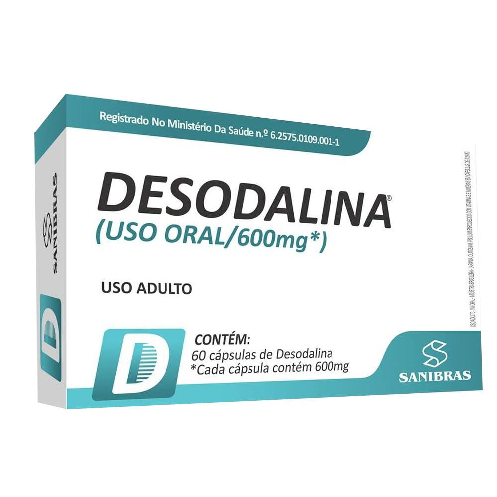 Desodalina 600mg 60 cápsulas - Sanibras - Drogarias Pacheco