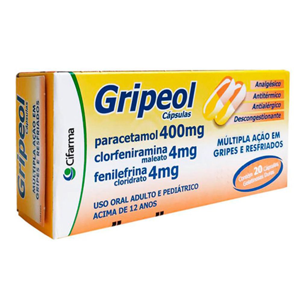 Gripeol Grb 20 Comprimidos - Drogarias Pacheco
