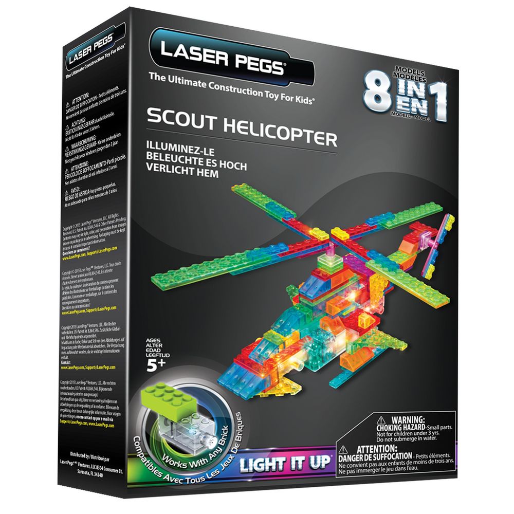 Laser pegs helicopter store 4 in 1