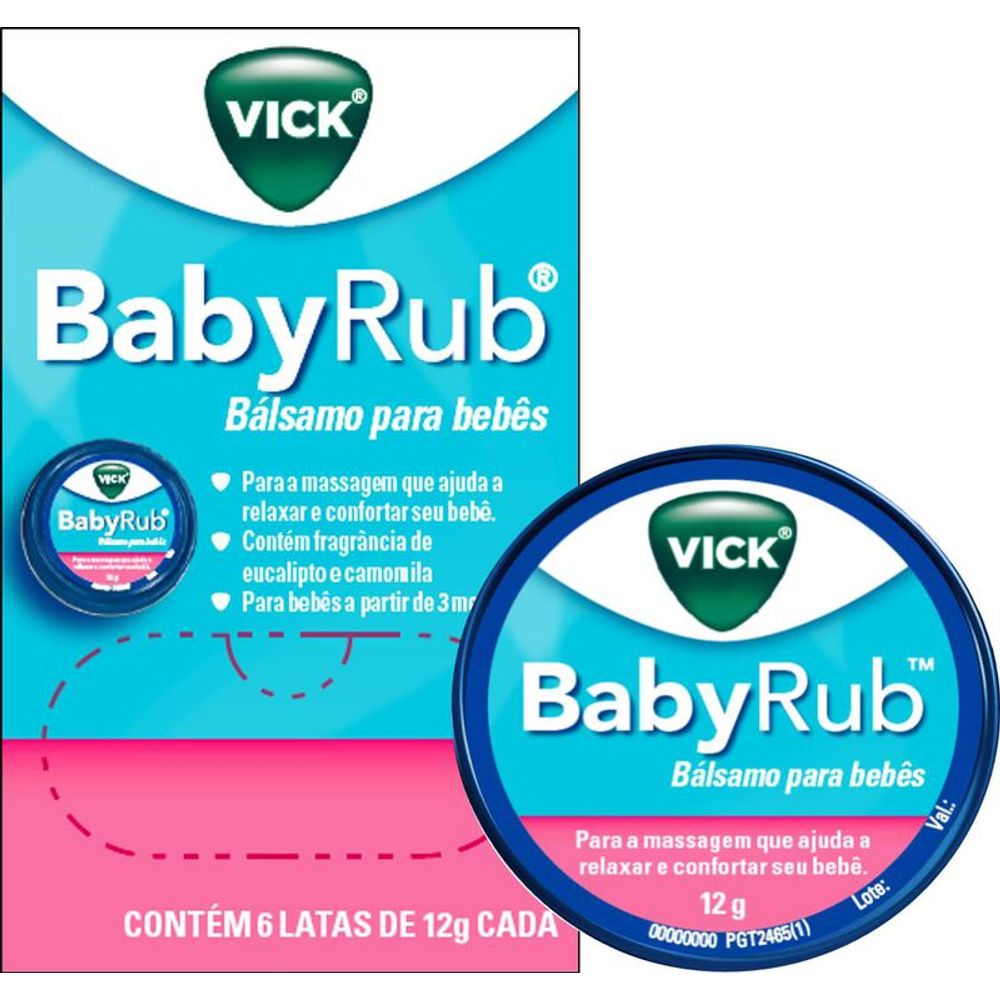 Pomada Calmante para Bebês Vick BabyRub 12g Drogarias Pacheco