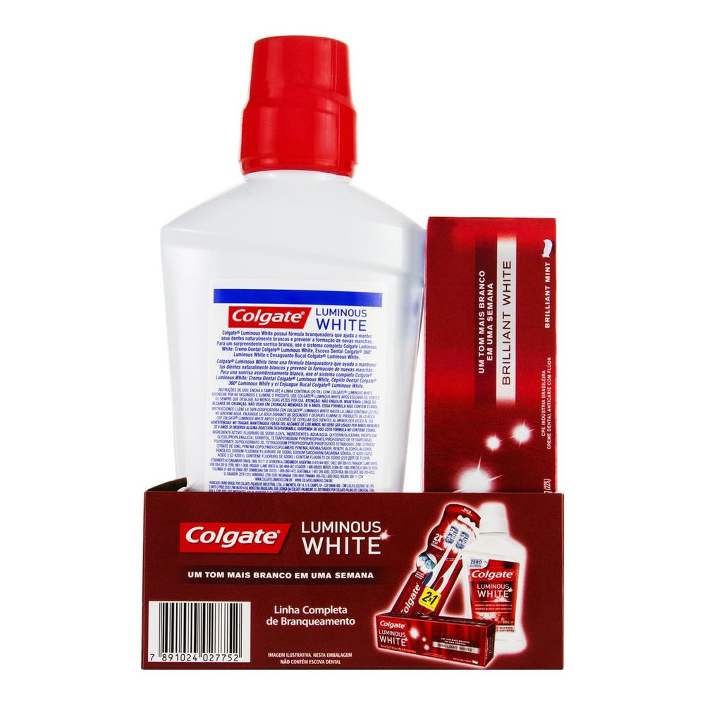 enxaguante bucal colgate luminous white