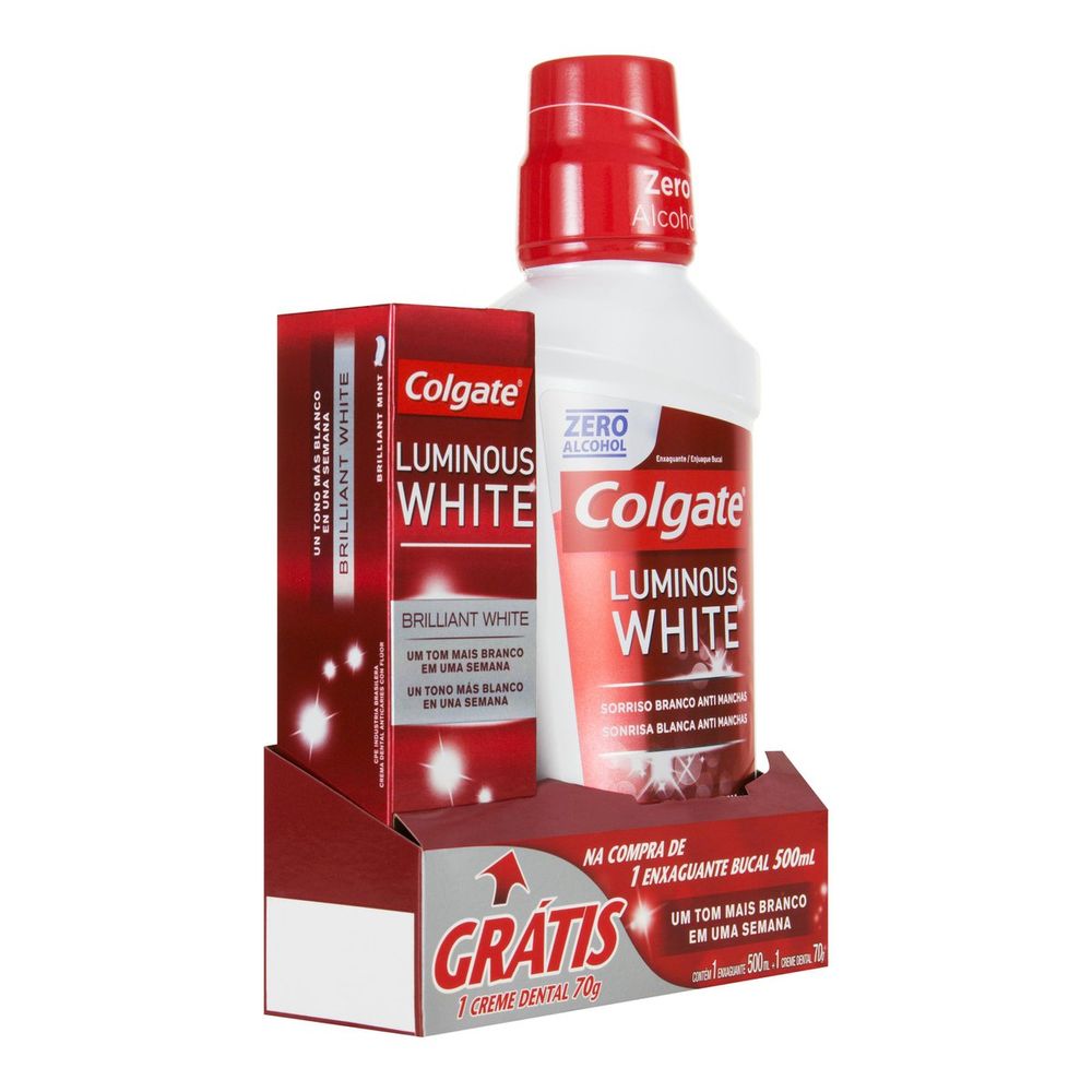 enxaguante bucal colgate luminous white