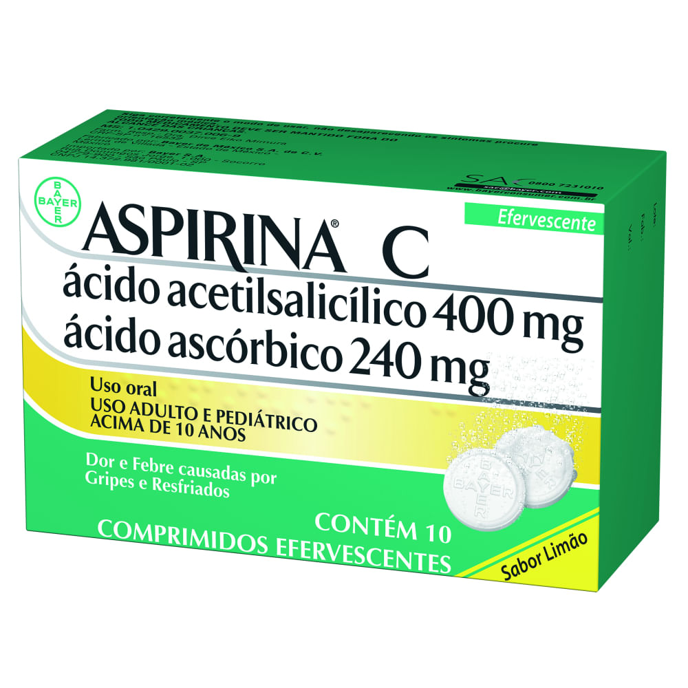 Aspirina C 400mg Bayer 10 Comprimidos Efervescentes Drogarias Pacheco Aspirina C 400mg Bayer 10 Comprimidos Efervescentes Drogarias Pacheco