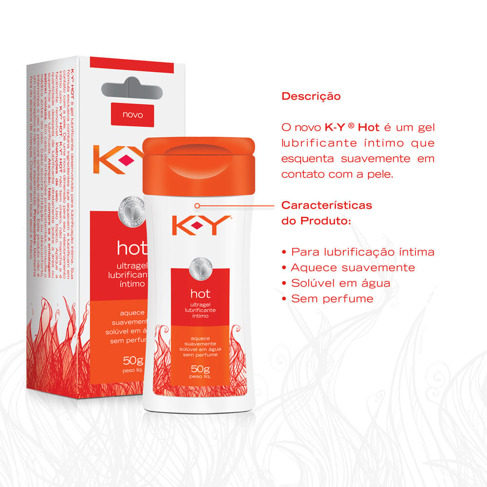 Ultragel Lubrificante Íntimo KY Hot 50g Drogarias Pacheco