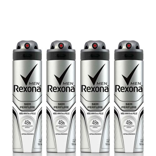Kit-Desodorante-Rexona-Aerosol-Masculino-Sem-Perfume-150ml-4-Unidades-Pacheco-935125448