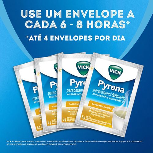 Ch para Gripe Vick Pyrena Sabor Mel e Lim o 5g Drogarias Pacheco